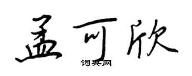 王正良孟可欣行書個性簽名怎么寫