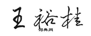 駱恆光王裕桂行書個性簽名怎么寫