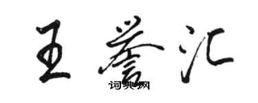 駱恆光王譽匯行書個性簽名怎么寫