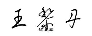 梁錦英王黎丹草書個性簽名怎么寫