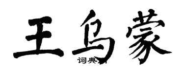 翁闓運王烏蒙楷書個性簽名怎么寫