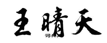 胡問遂王晴天行書個性簽名怎么寫