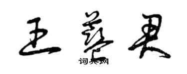 曾慶福王藍君草書個性簽名怎么寫