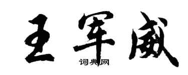 胡問遂王軍威行書個性簽名怎么寫