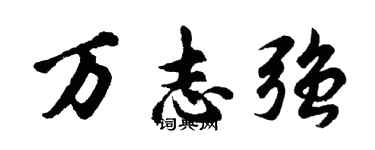 胡問遂萬志強行書個性簽名怎么寫