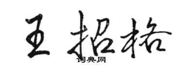 駱恆光王招格行書個性簽名怎么寫
