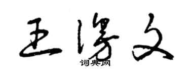 曾慶福王漫文草書個性簽名怎么寫
