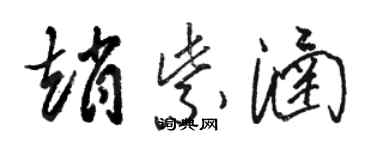 駱恆光趙紫涵草書個性簽名怎么寫