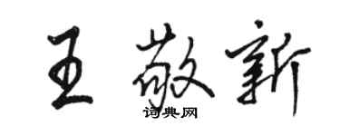 駱恆光王敬新行書個性簽名怎么寫