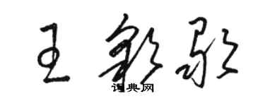 駱恆光王彩歌草書個性簽名怎么寫