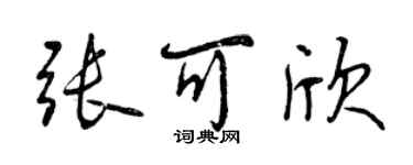 曾慶福張可欣行書個性簽名怎么寫