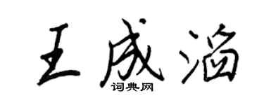 王正良王成滔行書個性簽名怎么寫