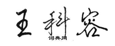 駱恆光王科容行書個性簽名怎么寫