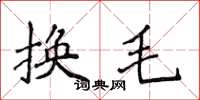 侯登峰換毛楷書怎么寫
