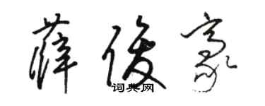 駱恆光薛俊豪草書個性簽名怎么寫