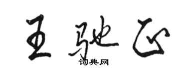 駱恆光王馳正行書個性簽名怎么寫