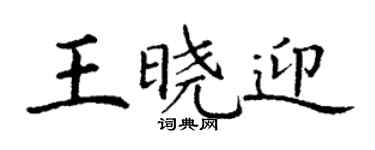 丁謙王曉迎楷書個性簽名怎么寫