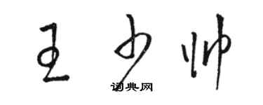 駱恆光王少帥草書個性簽名怎么寫
