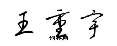 梁錦英王重宇草書個性簽名怎么寫