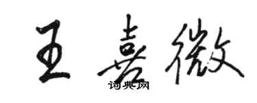 駱恆光王喜微行書個性簽名怎么寫