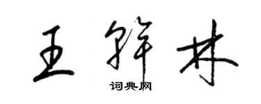 梁錦英王乾林草書個性簽名怎么寫