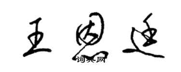 梁錦英王恩廷草書個性簽名怎么寫