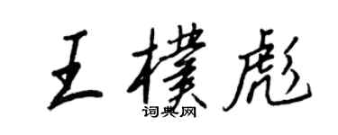 王正良王朴彪行書個性簽名怎么寫