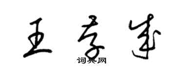 梁錦英王存成草書個性簽名怎么寫