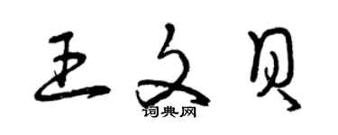 曾慶福王文貝草書個性簽名怎么寫