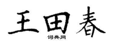 丁謙王田春楷書個性簽名怎么寫