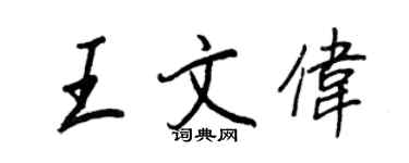 王正良王文偉行書個性簽名怎么寫