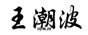 胡問遂王潮波行書個性簽名怎么寫