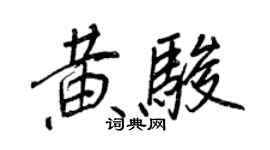 王正良黃駿行書個性簽名怎么寫