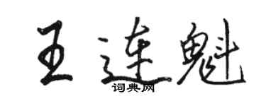 駱恆光王連魁行書個性簽名怎么寫