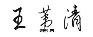 駱恆光王葦清行書個性簽名怎么寫