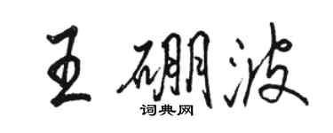 駱恆光王硼波行書個性簽名怎么寫