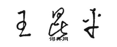 駱恆光王昆平草書個性簽名怎么寫