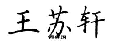 丁謙王蘇軒楷書個性簽名怎么寫