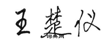 駱恆光王楚儀行書個性簽名怎么寫