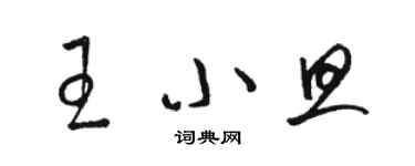 駱恆光王小旦草書個性簽名怎么寫