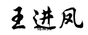 胡問遂王進鳳行書個性簽名怎么寫