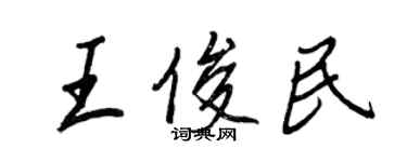 王正良王俊民行書個性簽名怎么寫