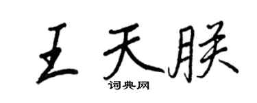 王正良王天朕行書個性簽名怎么寫