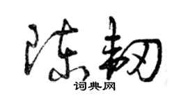 曾慶福陳韌草書個性簽名怎么寫