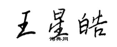 王正良王星皓行書個性簽名怎么寫