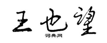 曾慶福王也望行書個性簽名怎么寫