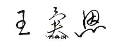 駱恆光王異恩草書個性簽名怎么寫