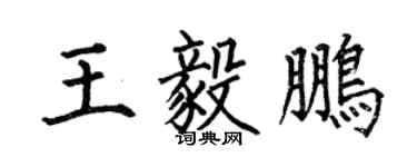 何伯昌王毅鵬楷書個性簽名怎么寫