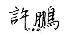 王正良許鵬行書個性簽名怎么寫