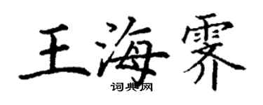 丁謙王海霽楷書個性簽名怎么寫